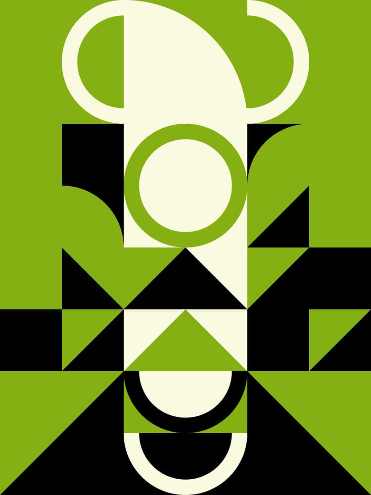 Green Geometric Abstraction by Petr Strnad — canvas wall art