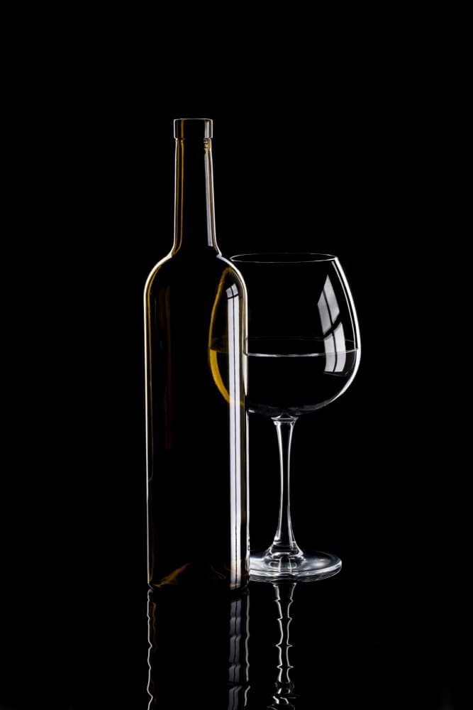 Bottle and Glass Silhouette by Brig Barkow — canvas wall art