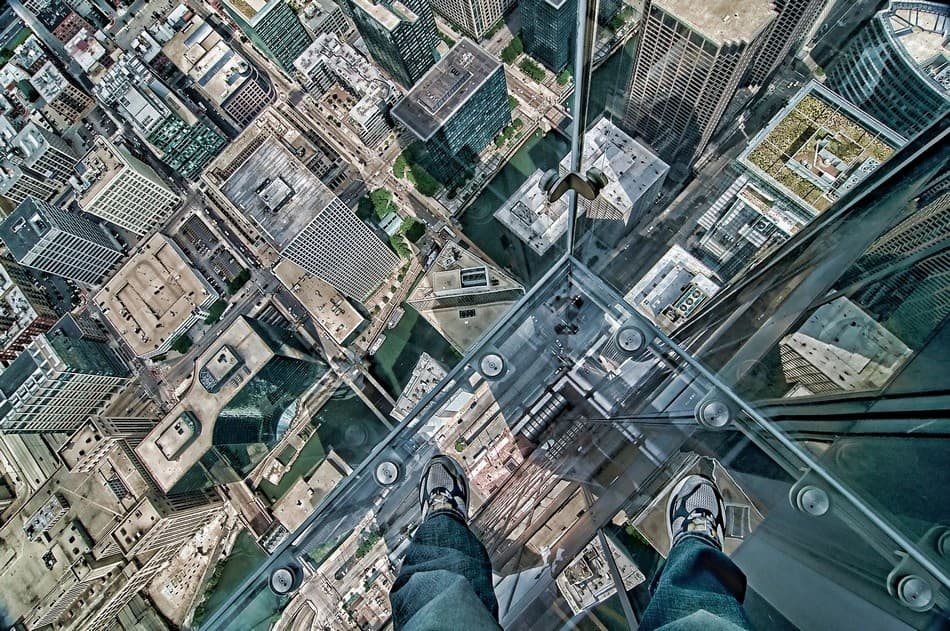 Glass Floor City View by Jeff Lewis — canvas wall art