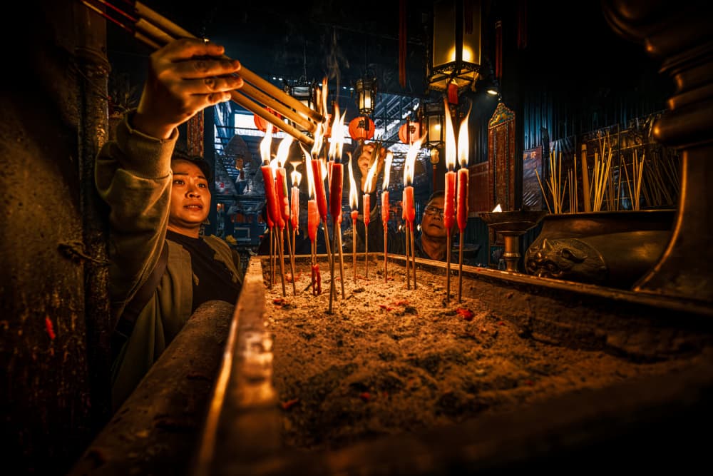Temple Incense Ceremony by Marco Tagliarino — canvas wall art