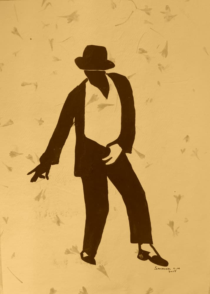 Elegant Dancer Silhouette by Santhosh ch — canvas wall art