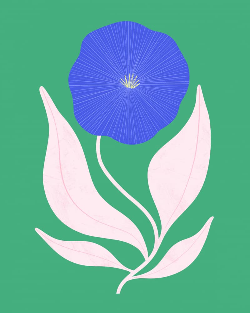 Abstract Blue Flower by Melissa Donne — canvas wall art