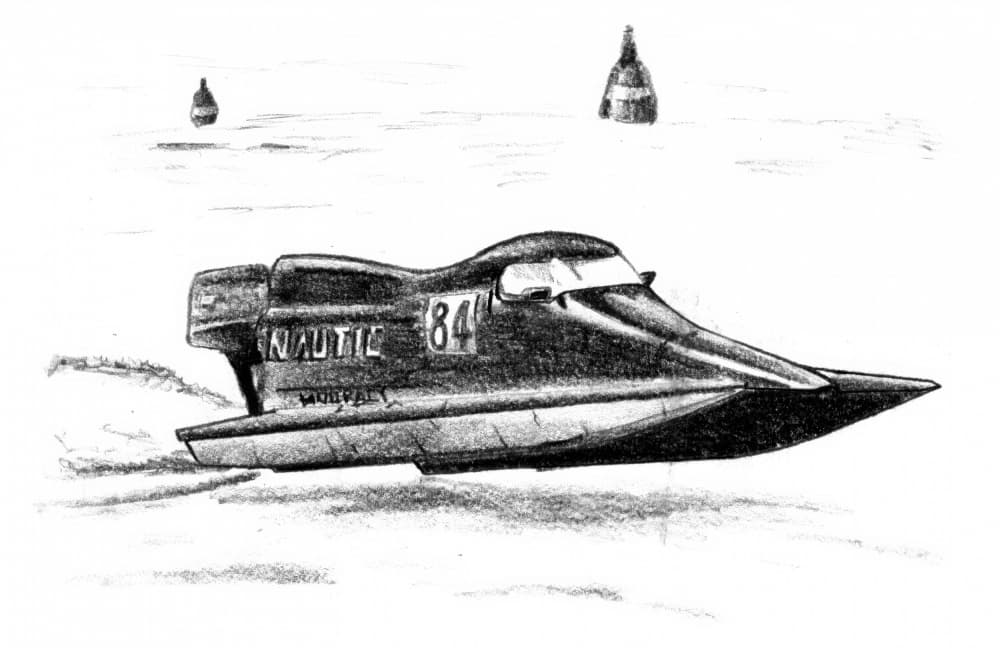 Vintage Speed Boat Race by Kulik — canvas wall art
