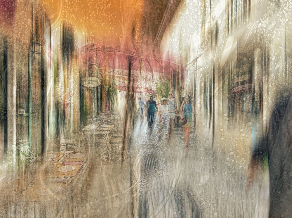 Vibrant City Blur by Jan van der Linden — canvas wall art