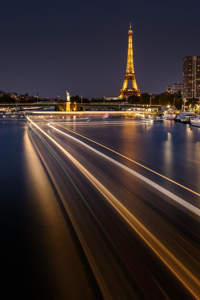 Paris Night Light Trails by Raffi Bashlian — canvas wall art