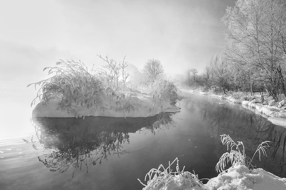 Misty Winter River by Hua Zhu — canvas wall art