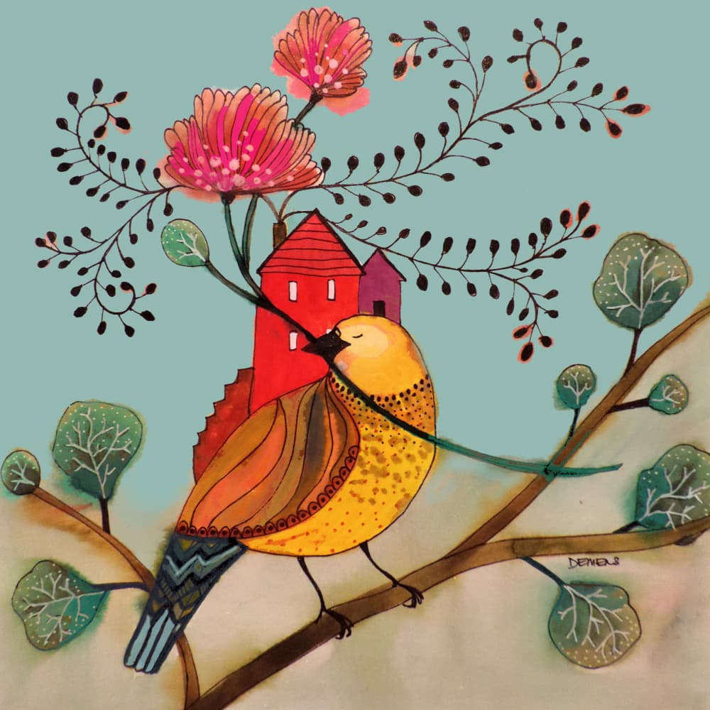 Whimsical Bird House by Sylvie Demers — canvas wall art