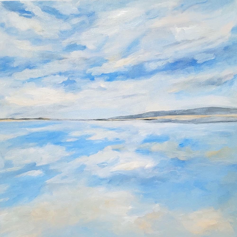Vast Blue Sky Reflection by Claire Whitehead — canvas wall art