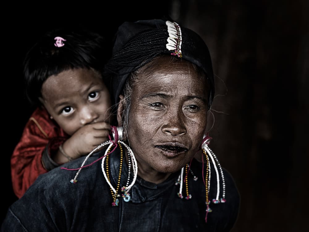Indigenous Mother Child Portrait by Amnon Eichelberg — canvas wall art