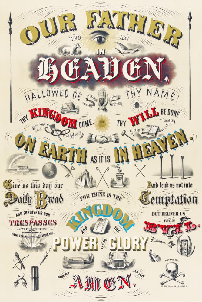Vintage Lord's Prayer by jay stanley — canvas wall art