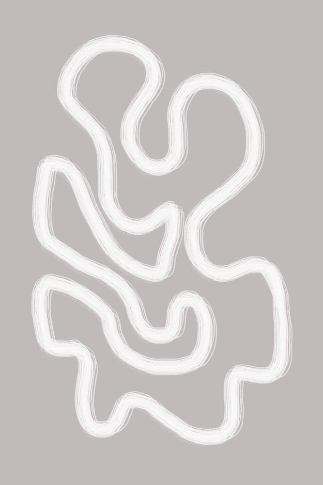Abstract Art With Fluid White Lines by uplusmestudio — canvas wall art