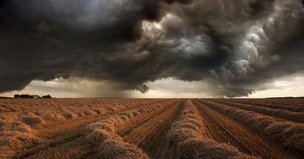 Storm Over Harvested Fields by Nicolas Schumacher — canvas wall art
