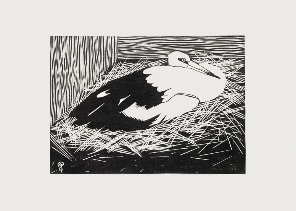 White Maguar Stork by Samuel Jessurun — canvas wall art