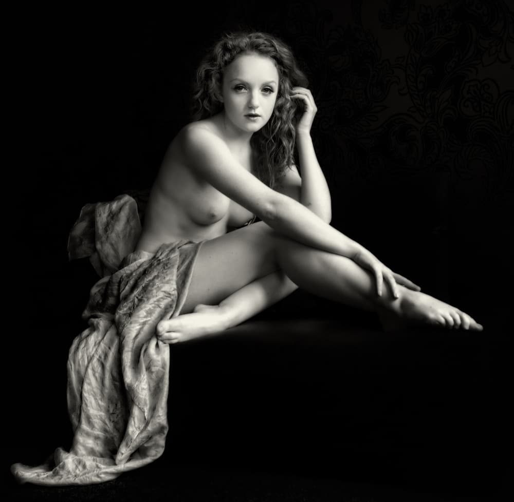 Pensive Draped Nude by Paul — canvas wall art