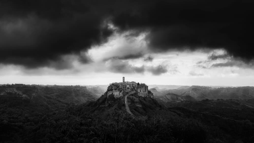 Dramatic Hilltop Village by Thomas de Franzoni — canvas wall art