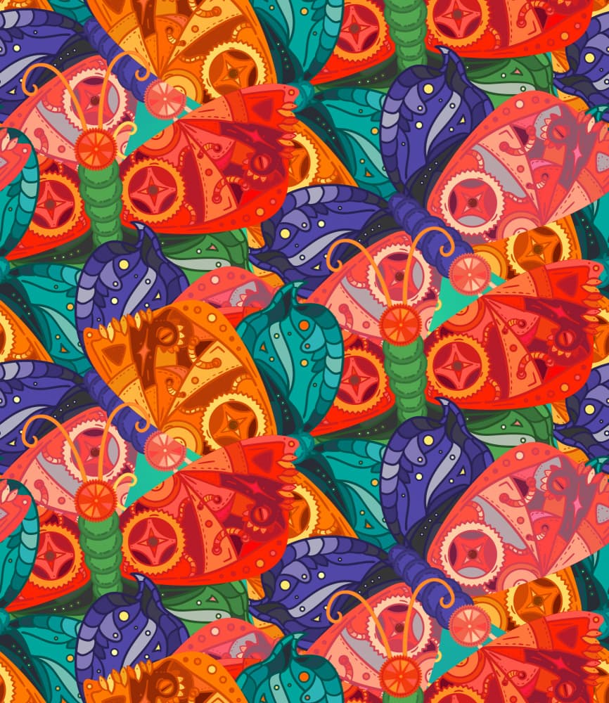 Vibrant Butterfly Pattern by Marika Barsrsind — canvas wall art