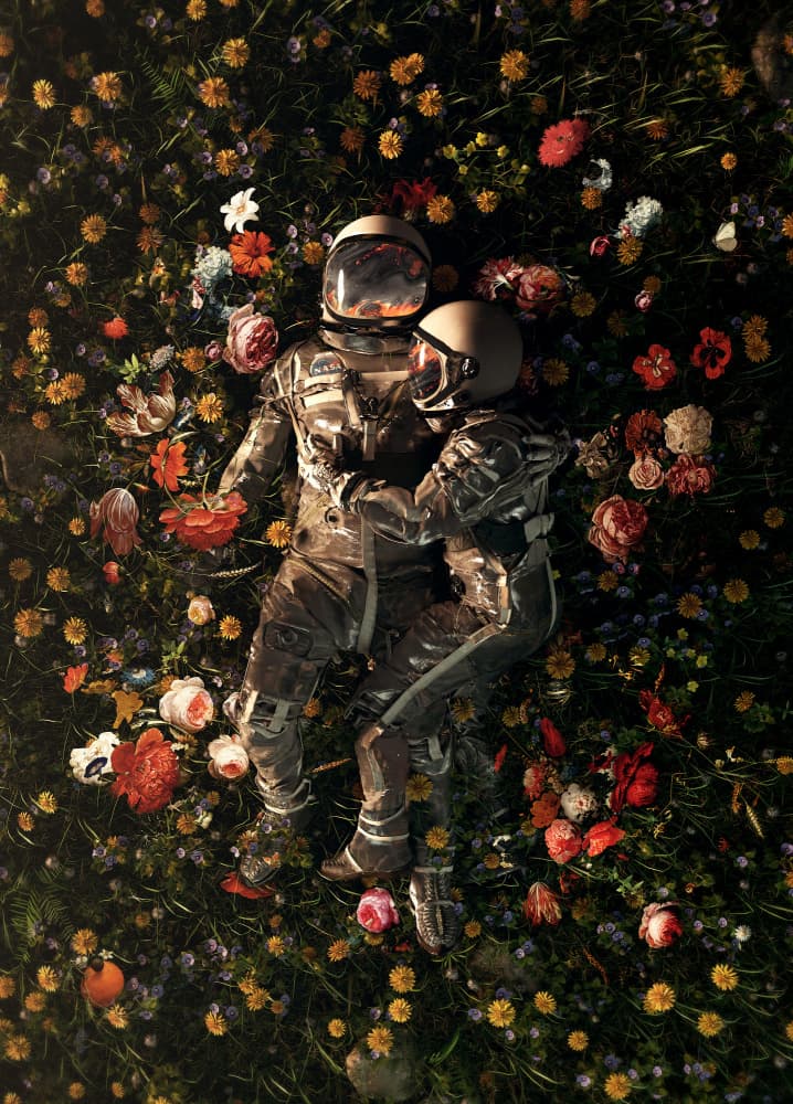 Cosmic Couple Bloom by Nicebleed — canvas wall art