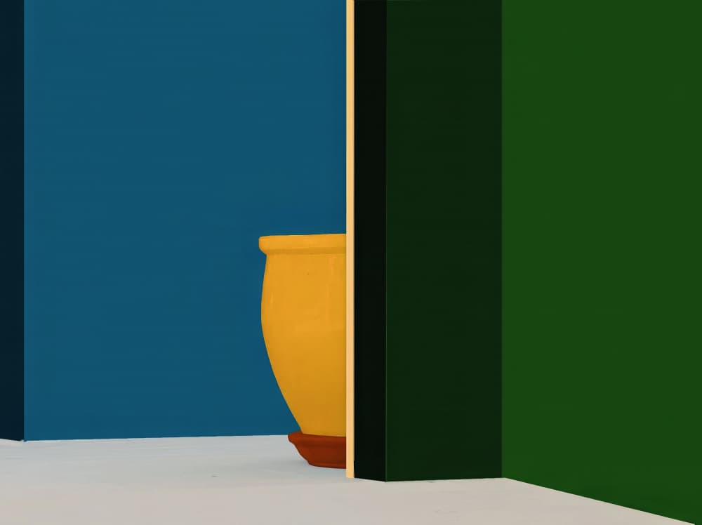 Yellow Pot Blue Green by Arnon Orbach — canvas wall art
