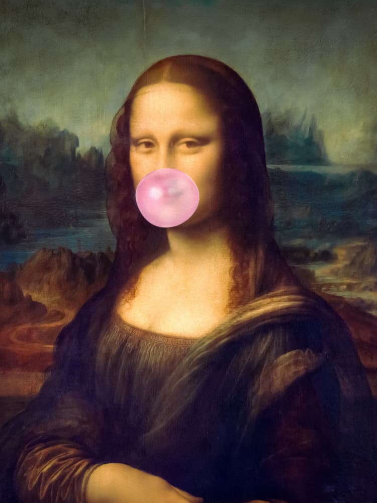 Mona Lisa Bubble Gum by Taudalpoi — canvas wall art