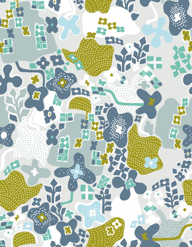 Whimsical Garden Shapes by Annick — canvas wall art