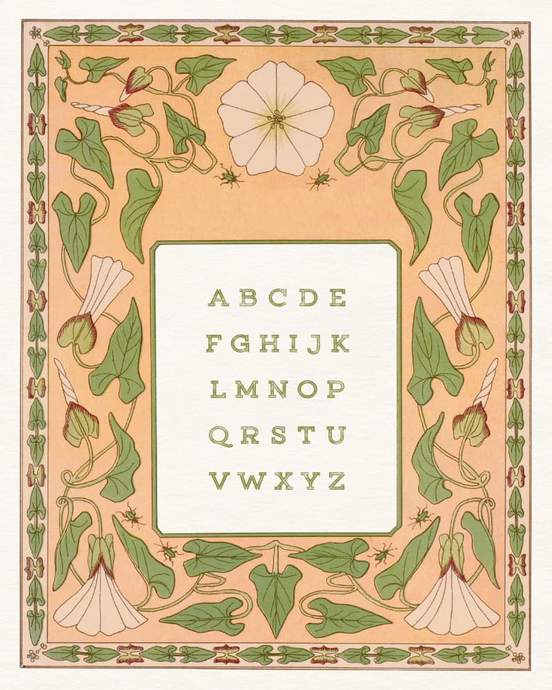 Elegant Floral Alphabet by Wild Violets — canvas wall art