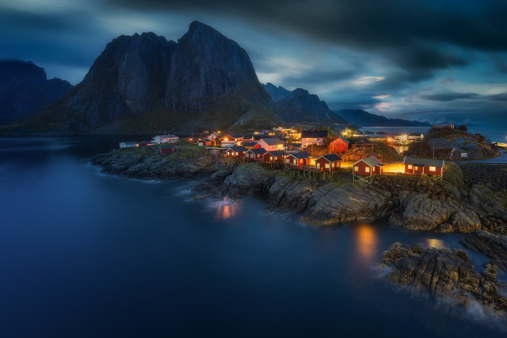 Mountain Village Twilight Glow by Adam Pachula — canvas wall art