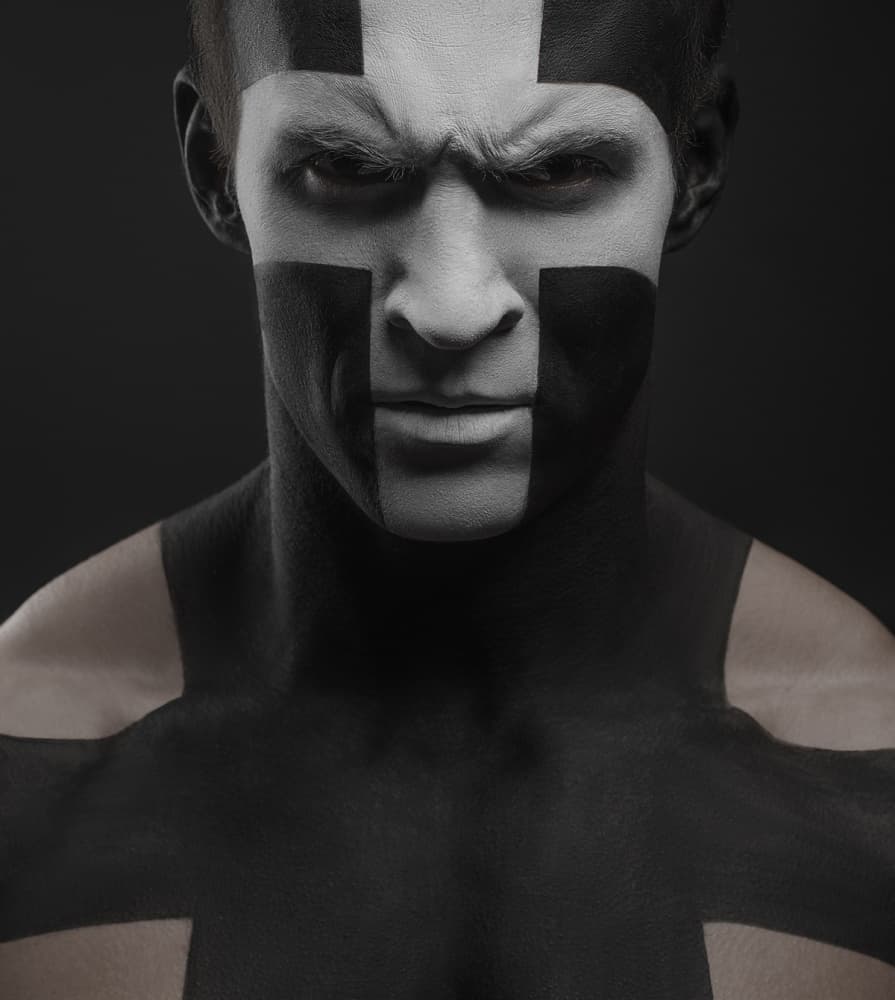 Fierce Monochrome Portrait by HIM — canvas wall art