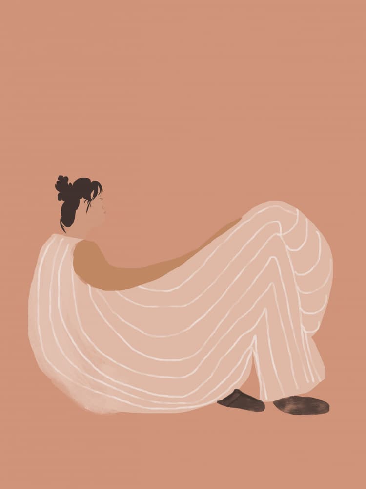 Quiet Reflective Woman by casa cartissi — canvas wall art