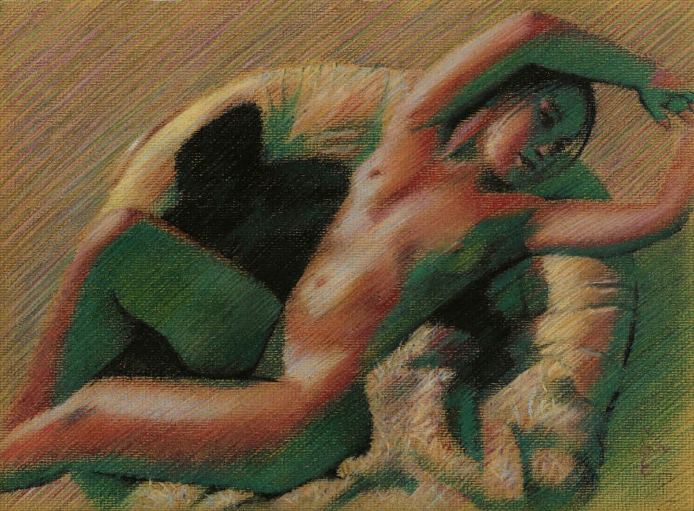 Serene Reclining Nude by Corné Akkers — canvas wall art
