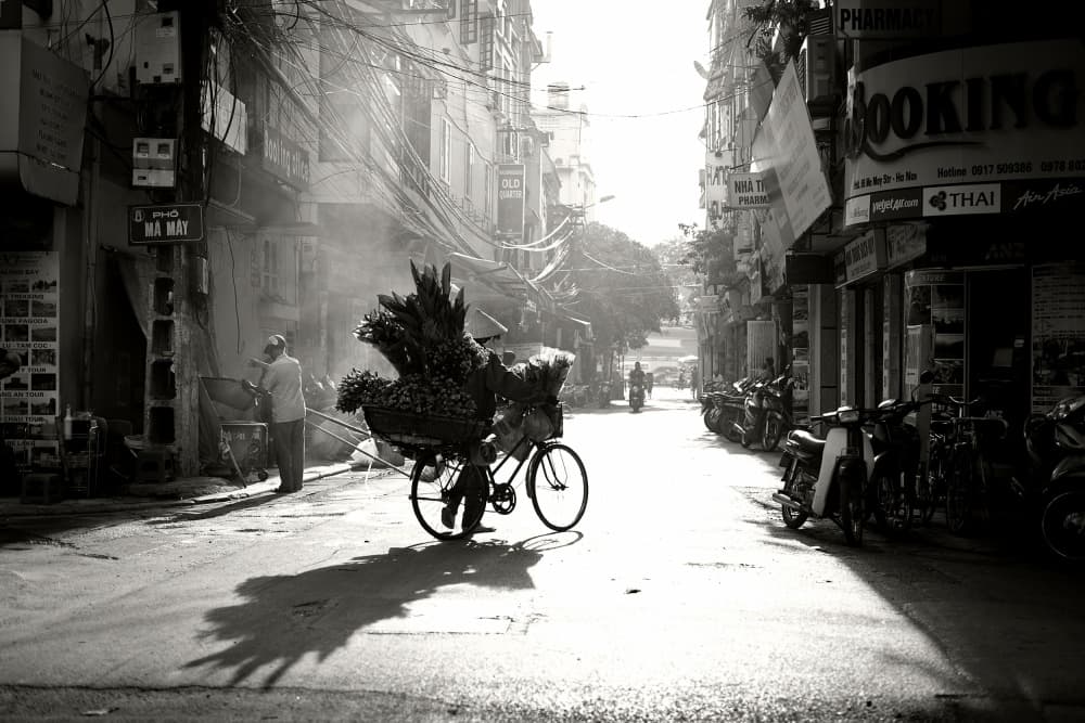 Hanoi Flower Vendor by Diana Popescu — canvas wall art