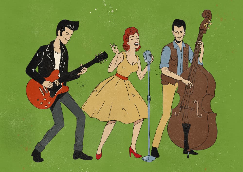 Rockabilly Music Trio by Nicholas — canvas wall art