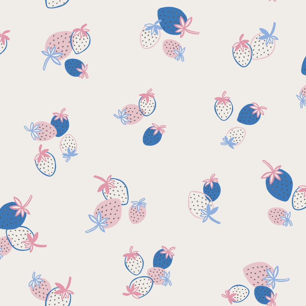 Sweet Blue Pink Strawberries by Alexandra Weise — canvas wall art