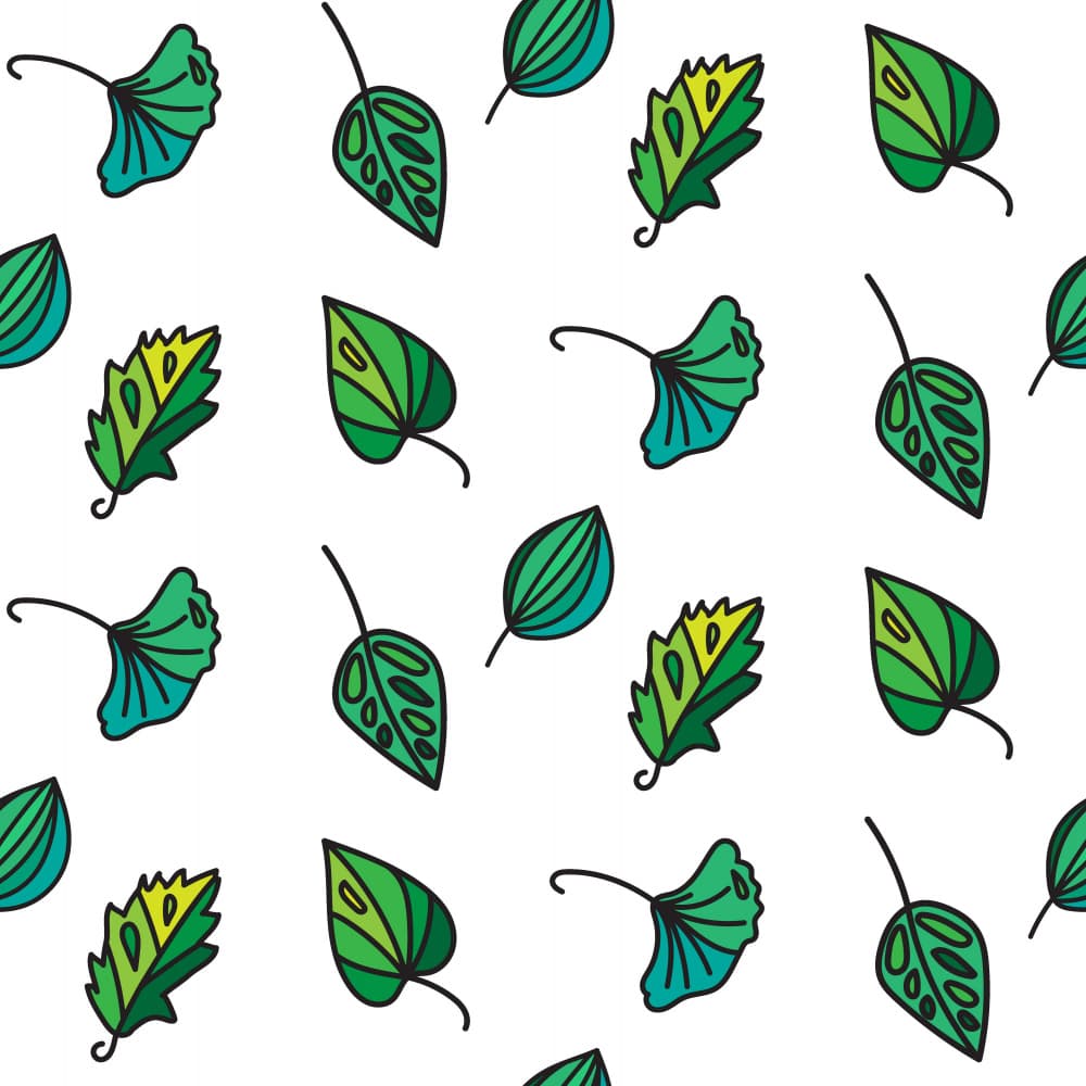 Vibrant Green Leaf Pattern by Marika Barsrsind — canvas wall art