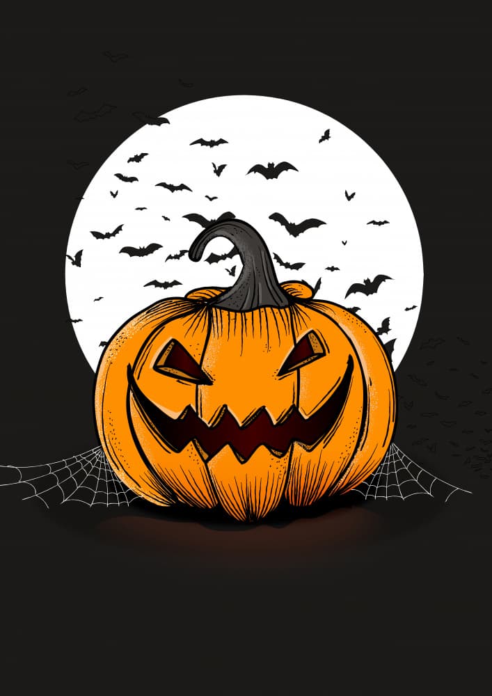Moonlit Halloween Pumpkin by Nicholas — canvas wall art