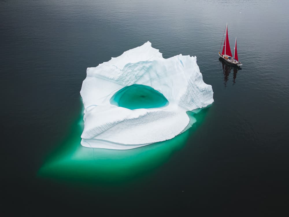 Red Sail Iceberg by Jennifer Lu — canvas wall art