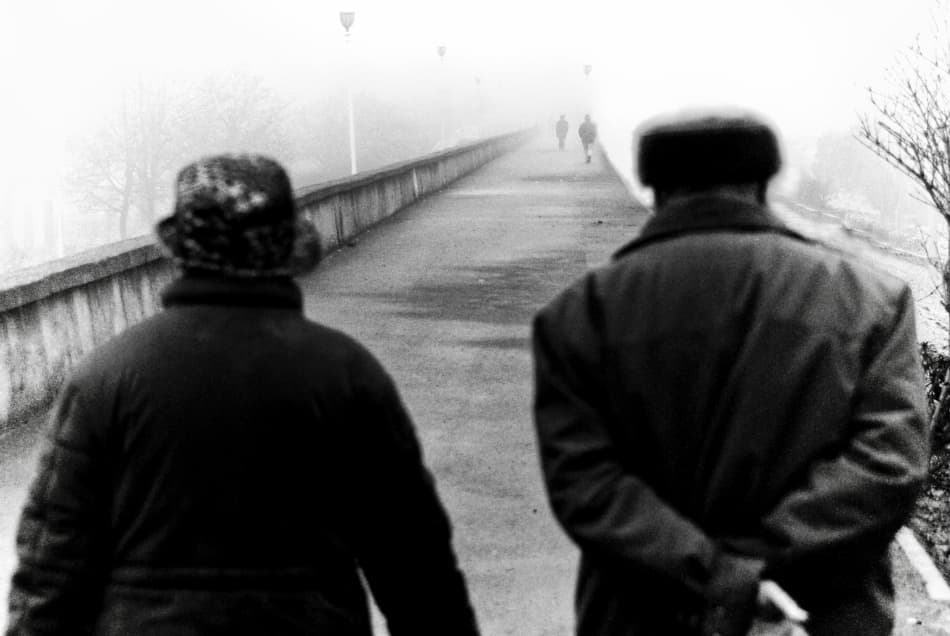 Foggy Urban Path by Codrin Lupei — canvas wall art