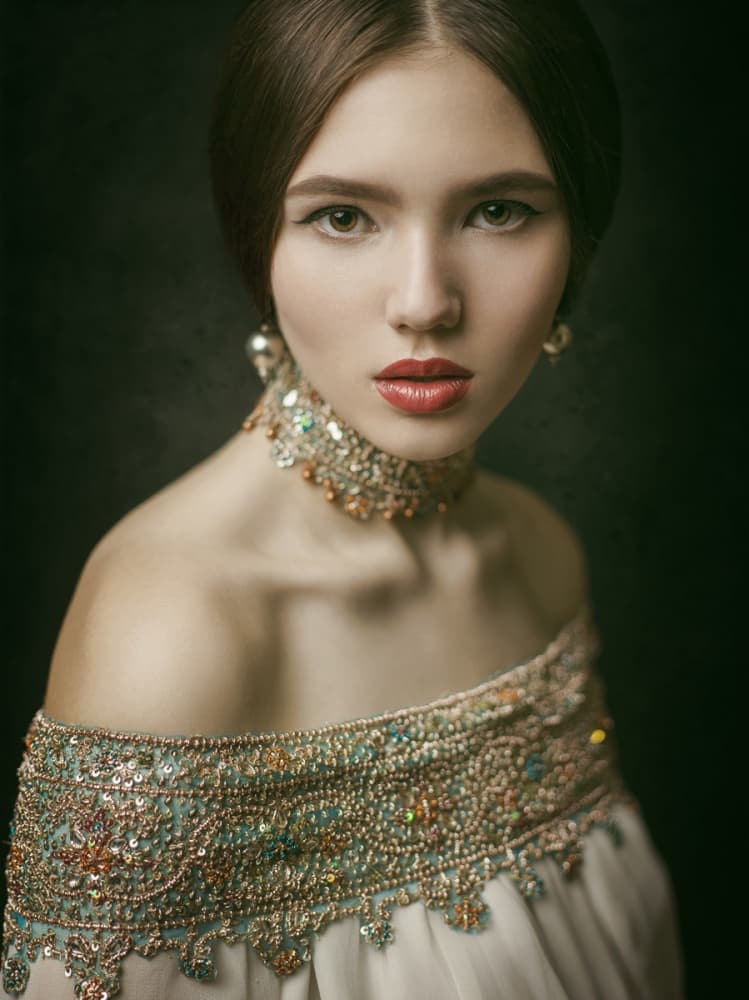 Regal Beauty Portrait by Yuri Shevchenko — canvas wall art