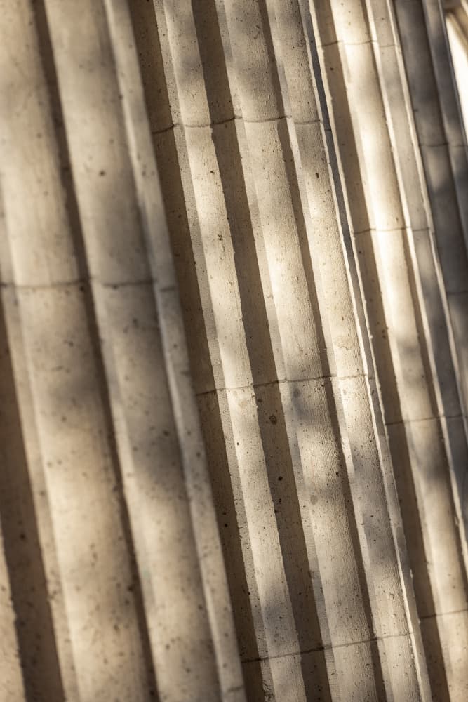 Sunlit Stone Columns by Mareike Böhmer — canvas wall art