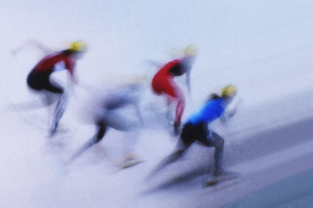 Dynamic Speed Skaters by Zoran Milutinovic — canvas wall art
