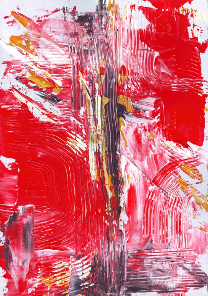 Dynamic Red Brushstrokes by Rafal Kulik — canvas wall art