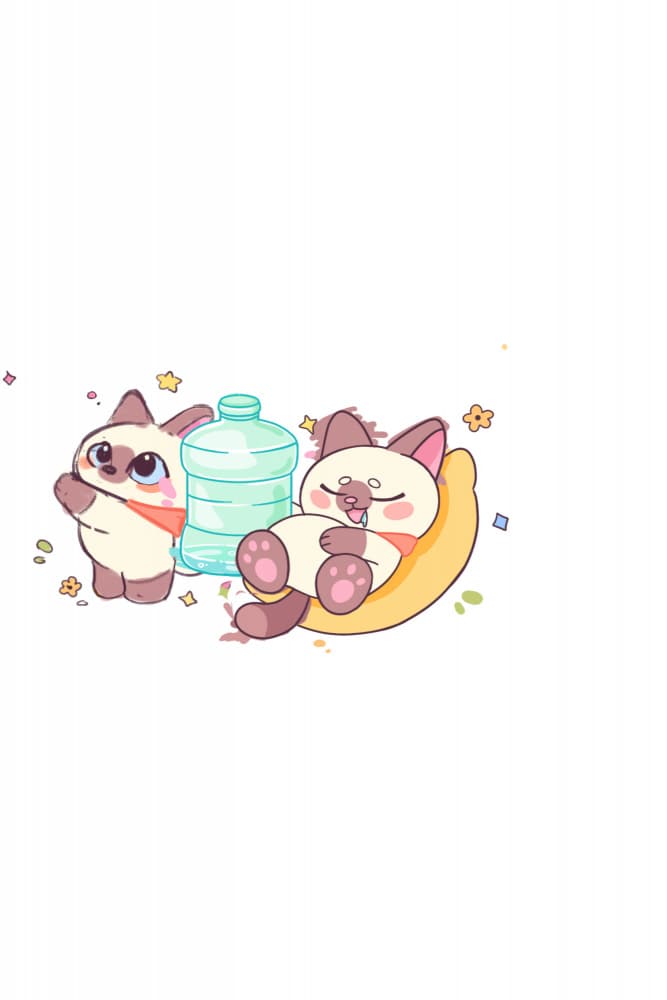 Cute Siamese Friends by Xuan Thai — canvas wall art