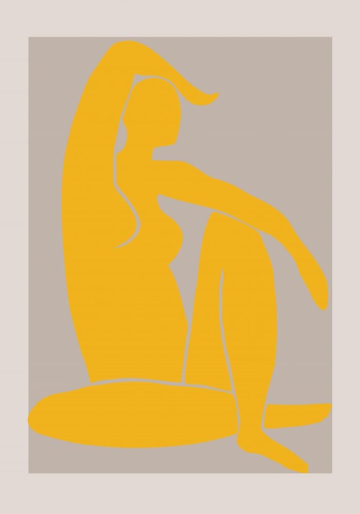 Yellow Seated Figure by Pictufy Studio II — canvas wall art