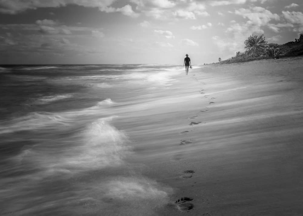 Solitary Beach Walk by Jennifer Chen APA — canvas wall art