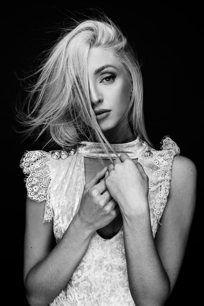 Dramatic Blonde Portrait by Martin Krystynek MQEP — canvas wall art