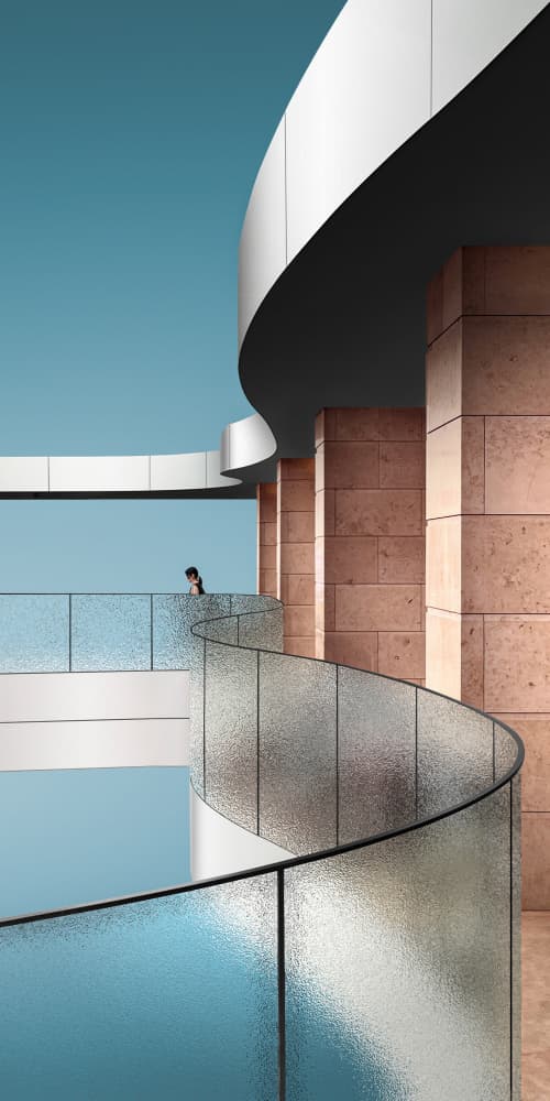 Modern Architectural Curves by Shuchuan Liu — canvas wall art