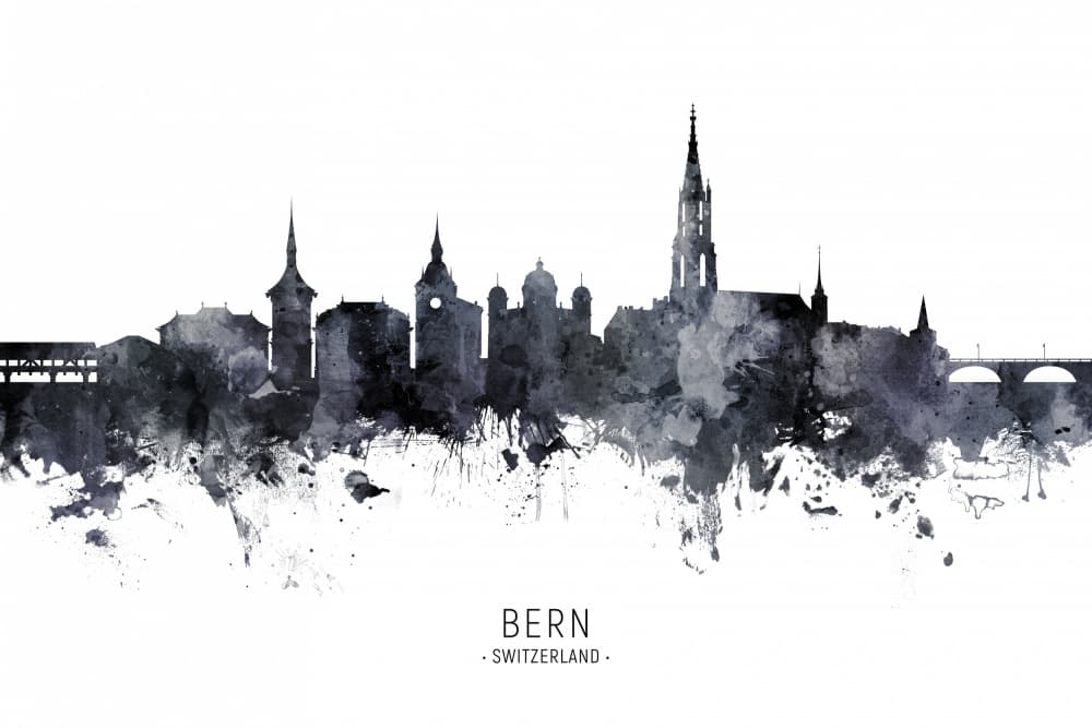 Bern Switzerland Skyline by Michael Tompsett — canvas wall art