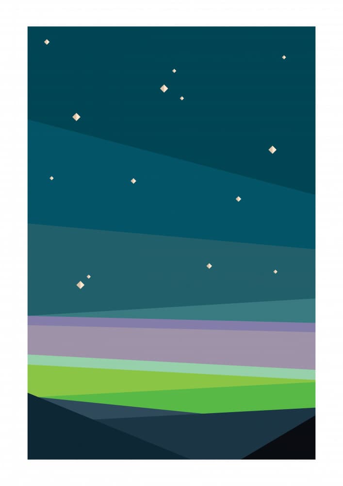 Geometric Starry Night by Frankie Kerr-Dineen — canvas wall art