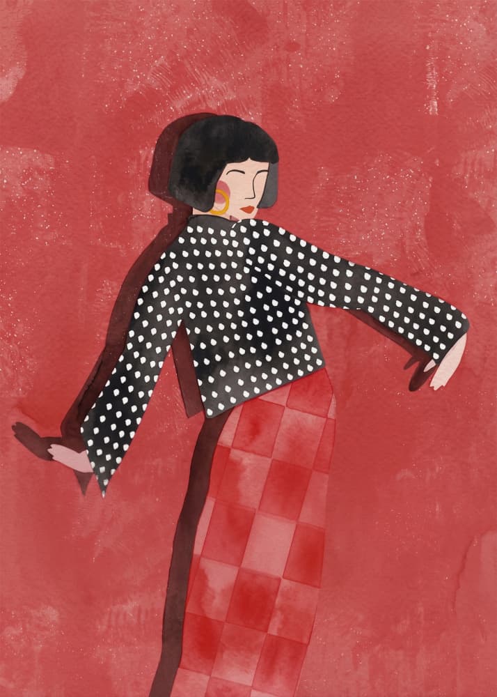 Dancing Woman Red Style by Essa Van Reis — canvas wall art