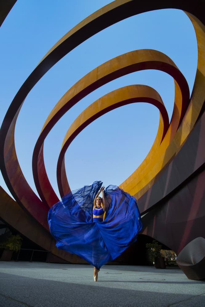 Blue Dancer Sculpture by Sharon Levy — canvas wall art