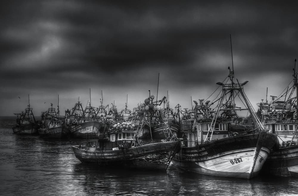Dramatic Harbor Fleet by txules — canvas wall art